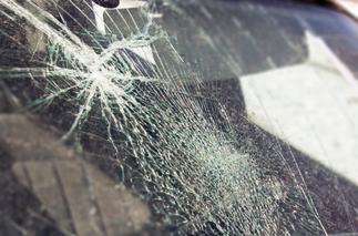 A shattered car window-Warren, OH